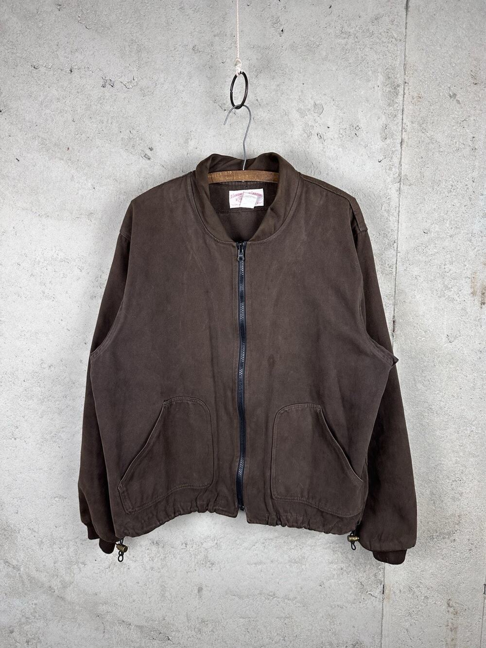 Vintage C.C. Filson Co Brown All Cotton Moleskin Bomber Jacket Mackinaw Liner L